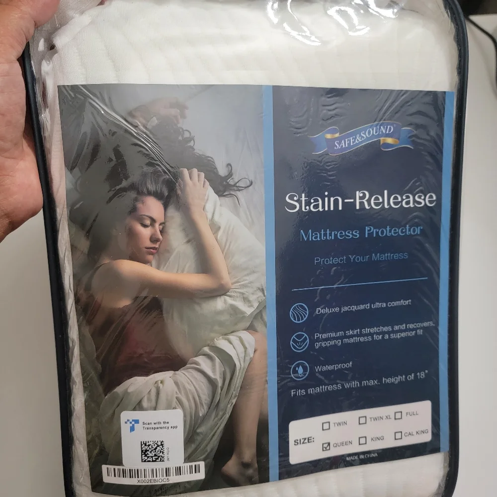 Full Size 100% Waterproof Mattress Pad, 3D Air Fiber Fabric Mattress Protector,
